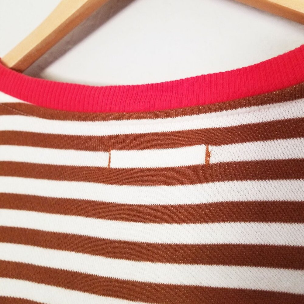 Free People We The Free Classic Striped Oversized Crewneck S Coffee Combo $98 - Picture 14 of 16